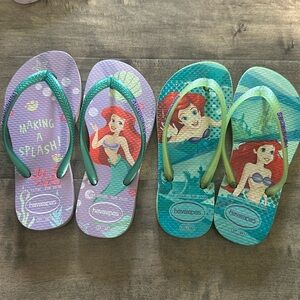 2 Pairs Disney Princess Havaiana size 11/12c size 29/30 EU